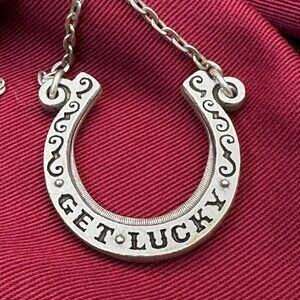 Sweet Romance Reversible Lucky Horseshoe Silver-Tone Necklace